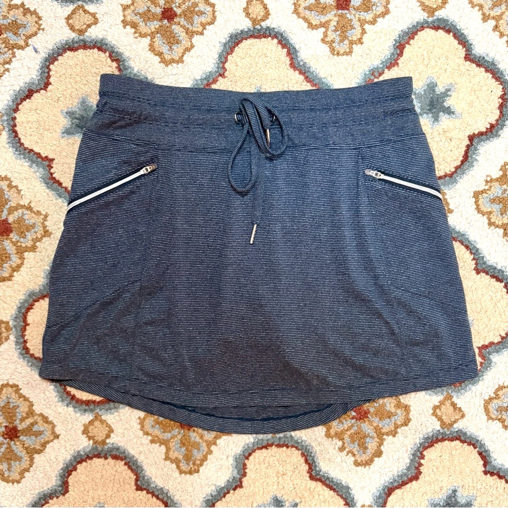 Striped Blue Pants with Zipper Pocket